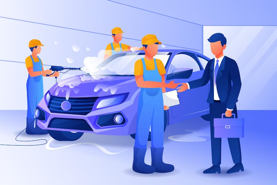 detailed car wash service concept illustration 23 2149038681