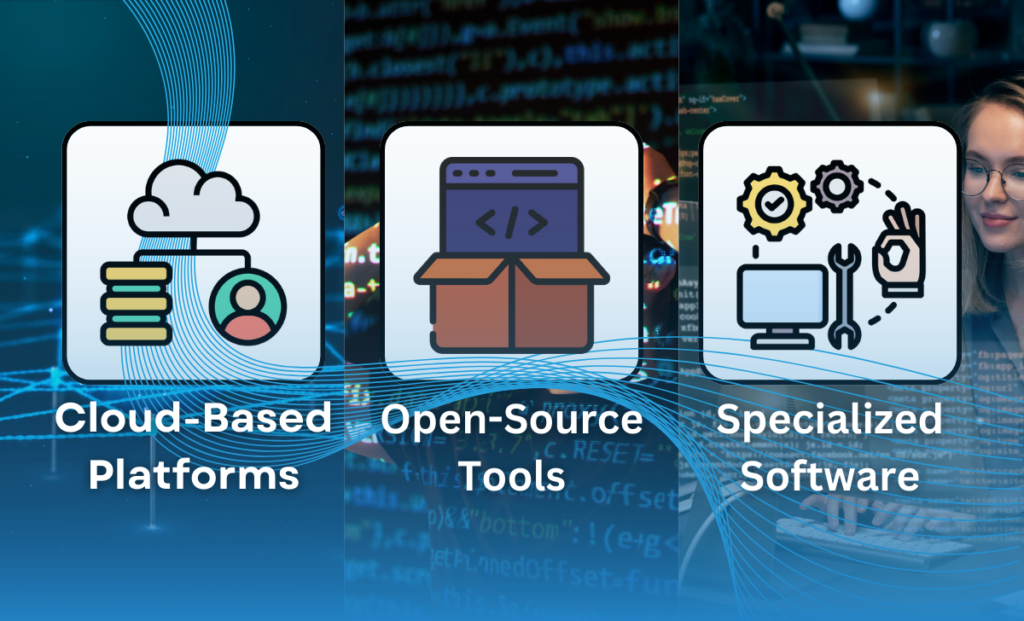 Cloud-Based Platforms, Open-Source Tools, Specialized Software
